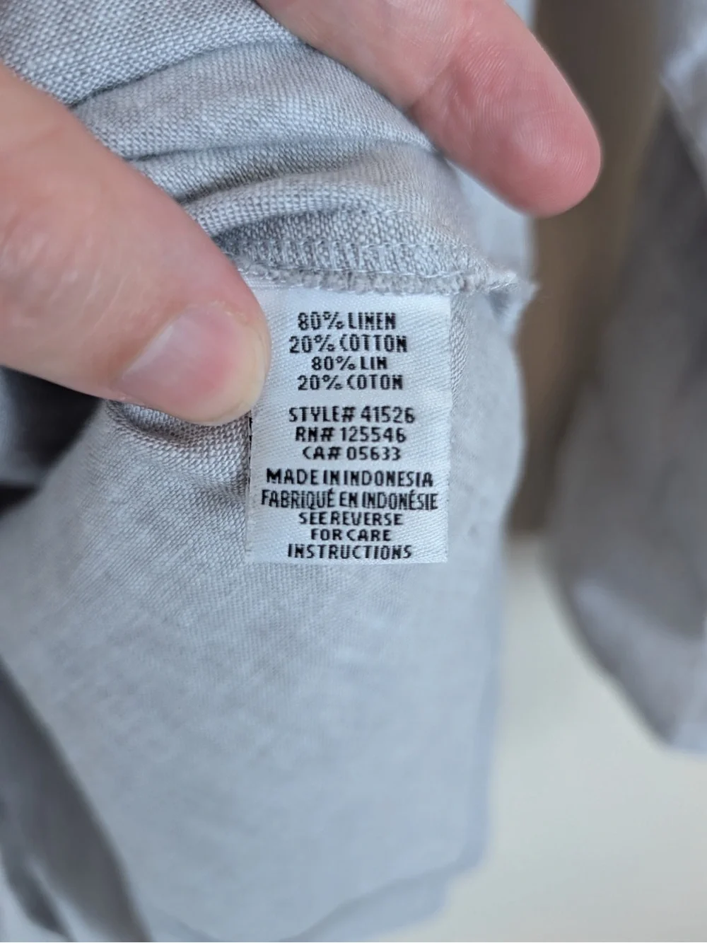Habitat Clothing Shaped Linen Blend Roll-tab 3/4 Sleeve Shirt